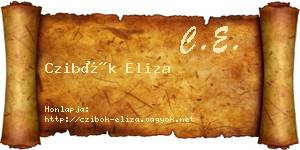 Czibók Eliza névjegykártya